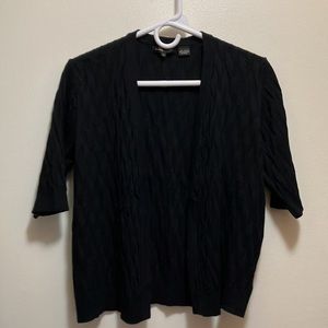 Black cableknit short sleeve shrug sz L